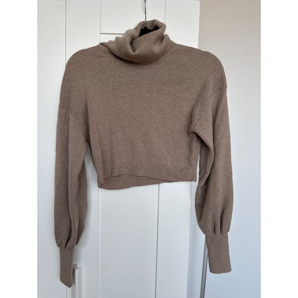 Aritizia Wilfred Rebecca Turtleneck Merino Wool & Cotton Brown, Size S, Like New - Picture 2 of 9